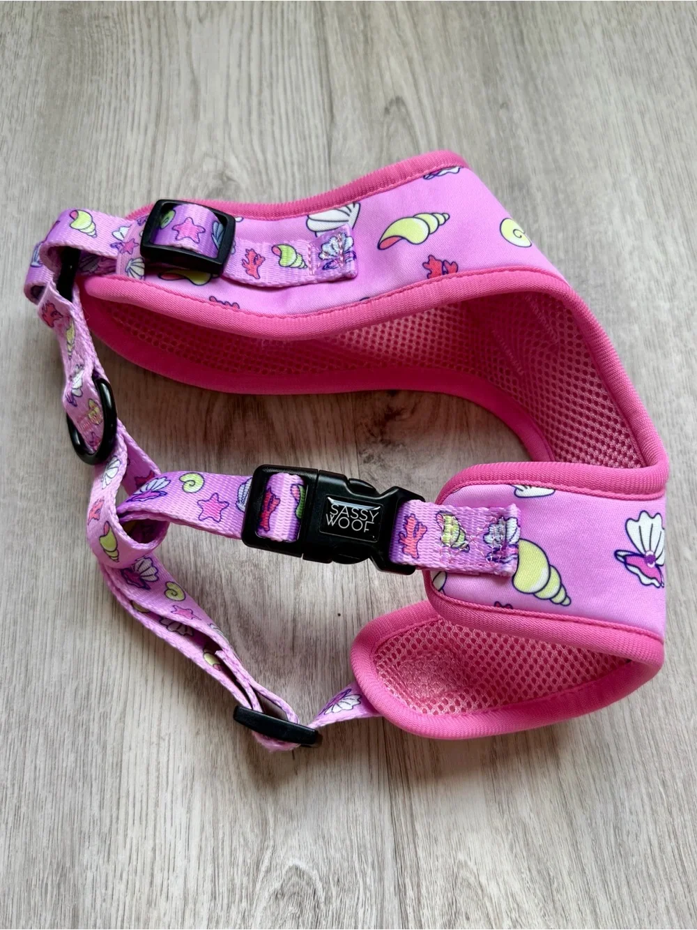 Sassy Woof - Pink Seashell print - Pet / Dog Harness - size Small